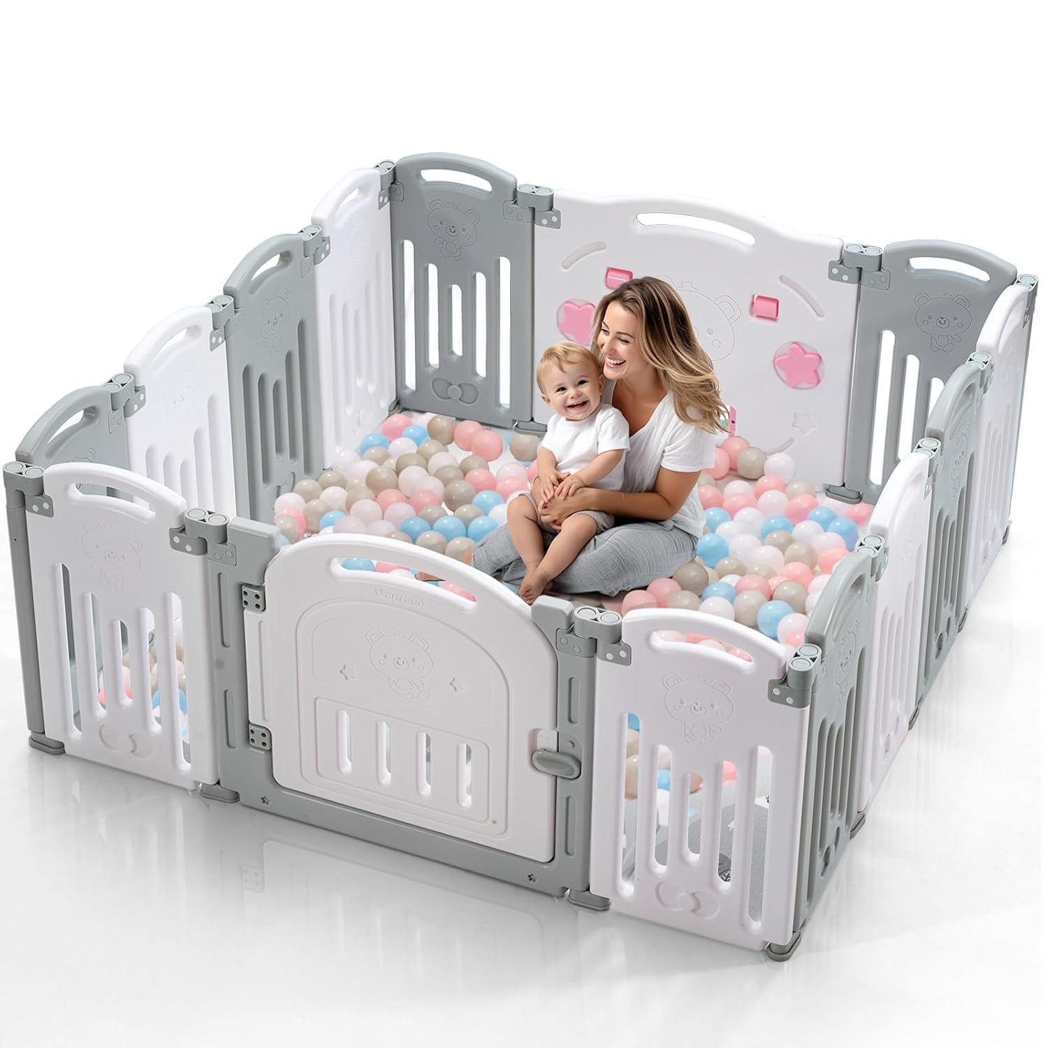 Baby Playpen, Uanlauo Safety Play Yard, Easy Assemble Play