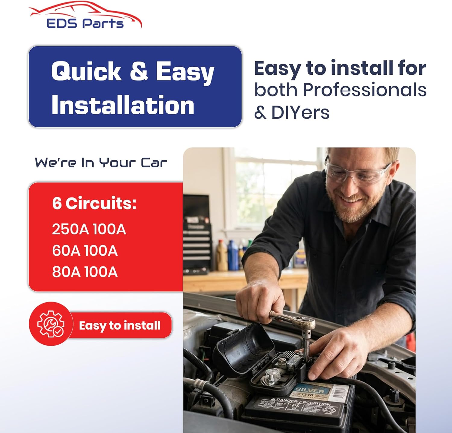 24380-8991A 243808991A Fusible Fuselink Fuse & Positive Terminal Connector Compatible Replacement for Nissan | Infiniti Frontier Titan FX35 FX50 M37 M56 Q60 Q70 QX70 NV3500 etc