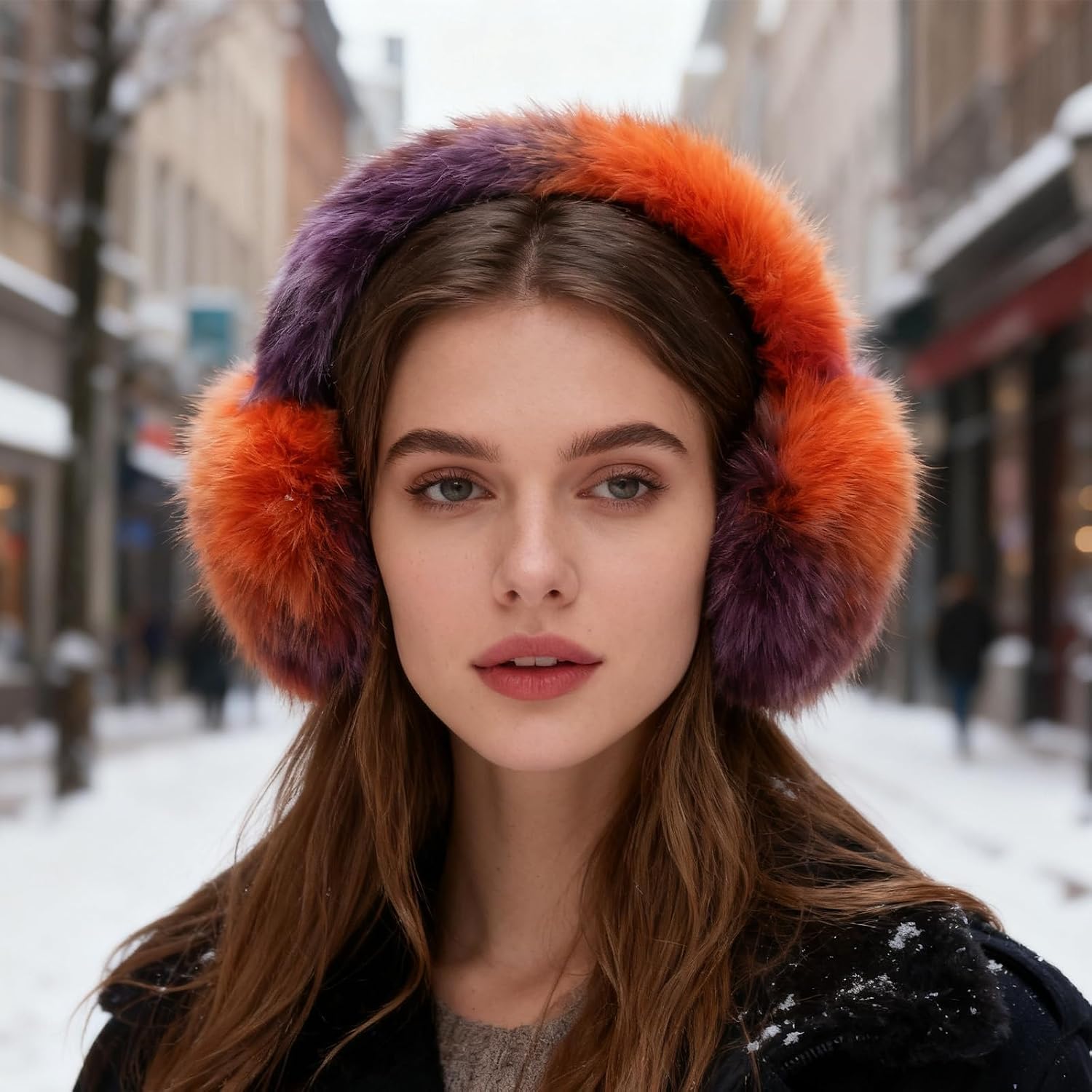 Women Plush Faux Fur Earmuffs Foldable Luxury Ear Warmer Headband Cold Weather Accessory Thermal Ear Muffs Protector