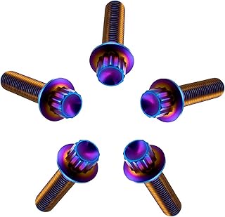 Rison Titanium M7 - Pernos de titanio para ruedas de 3 piezas/2 piezas (M7 x 24 mm, color azul quemado)