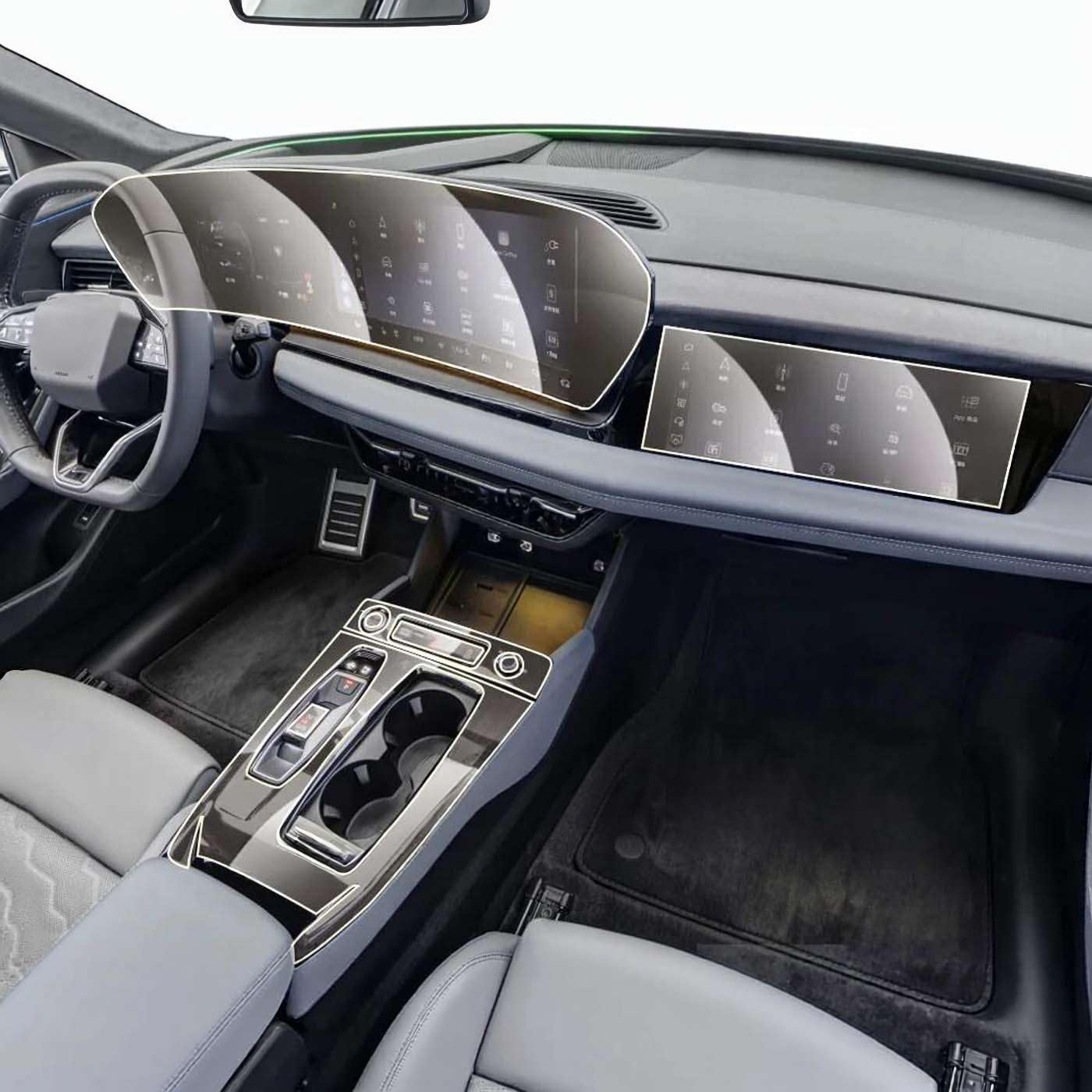 Car Interior Center Console Media Dashboard Navigation TPU Protector Film, for Audi Q6 S6 E-tron 2025 Sticker Anti-Scratch