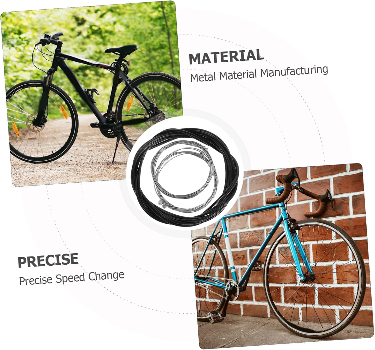 SUPVOX 1Set Bicycle Brake Cable Kit Durable Construction Smooth Precise Braking Shifting Compatible with Various Bike Brands Models Enhanced Safety Comfort