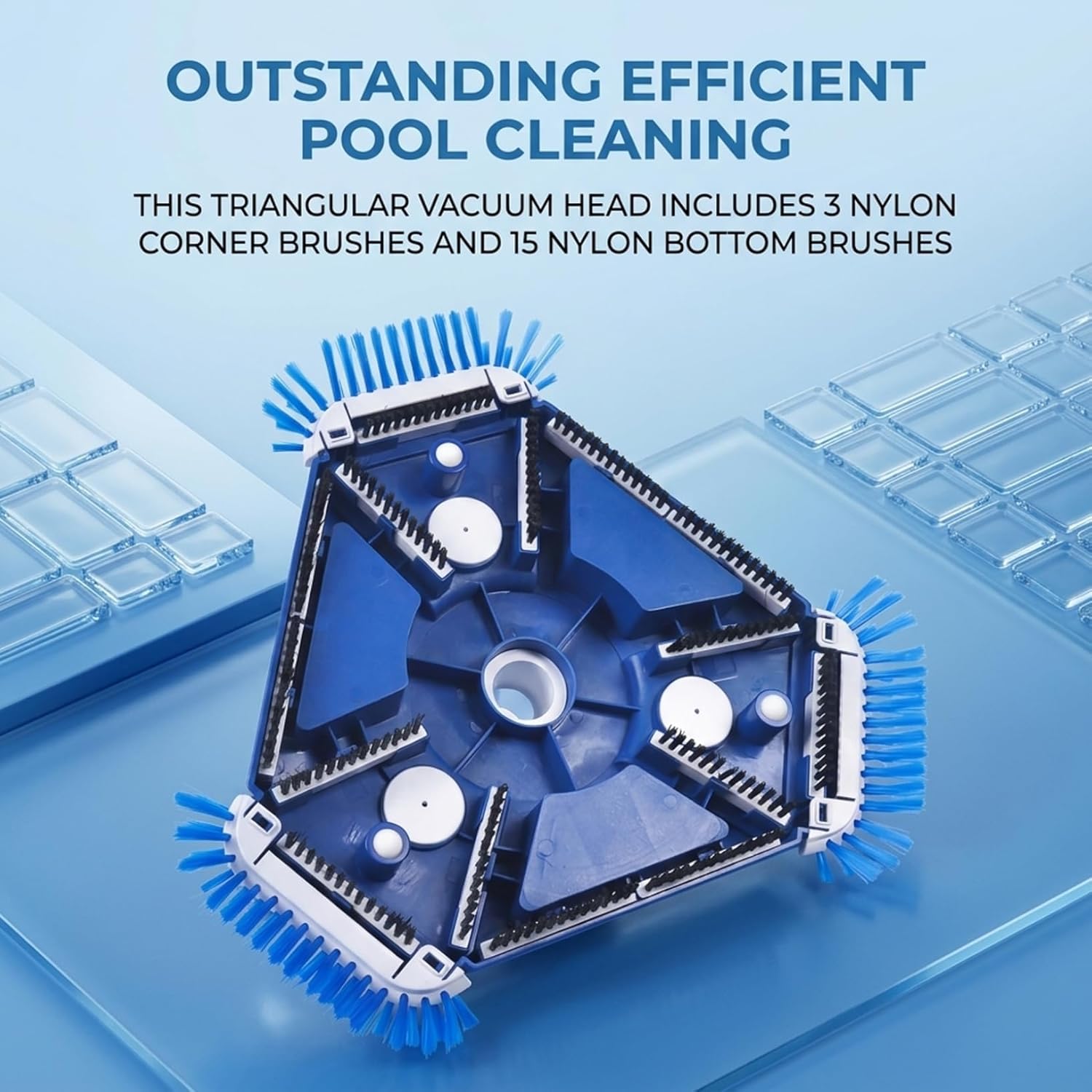 Pool Vacuum Head with Bottom Brush, Swivel Manual Pool Brush Head for Inground & Above Ground Pools, Indoor Decorations