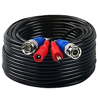 Vista 2 de Paquete de 2 cables de alimentación de video BNC de 100 pies, cable de extensión BNC para cámara de seguridad de video con conectores para cámara