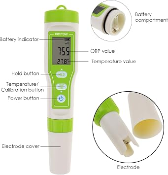 Pensize ORP Tester -1200~1200mV with ORP Calibration Buffer Powder for Water Quality Measurement 2mV High Accuracy Oxidation Reduction Potential Meter