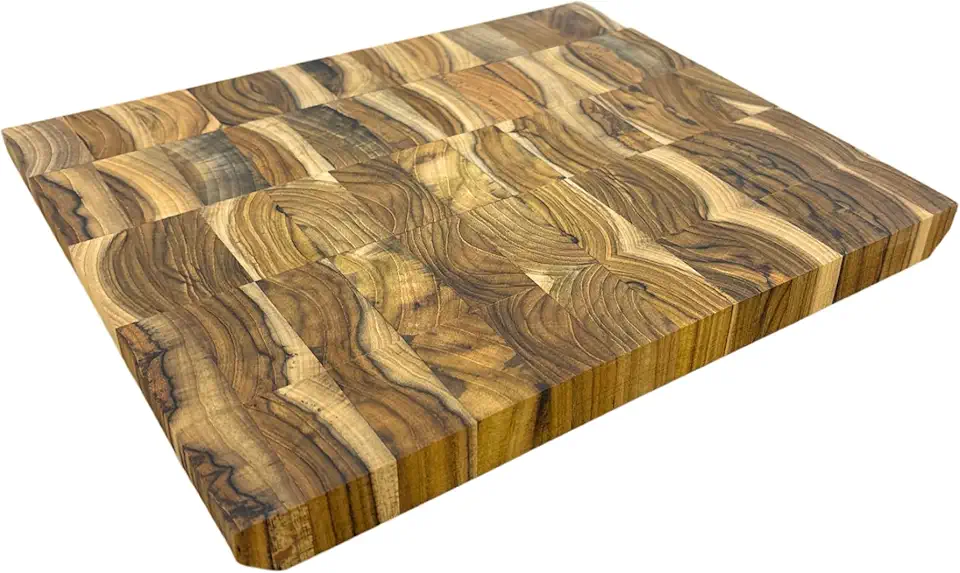Domama - Tábua de Corte Profissional em Madeira Teca 32x25cm Para Cozinha Gourmet