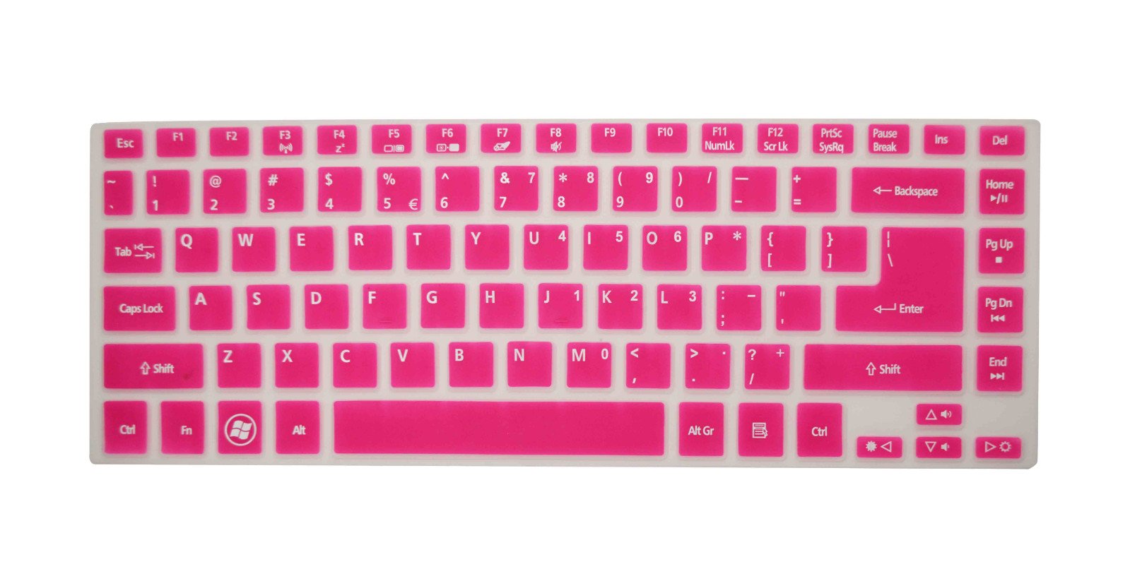 PcProfessional Hot Pink Ultra Thin Silicone Gel Keyboard Cover for Acer Aspire R14 R3 14