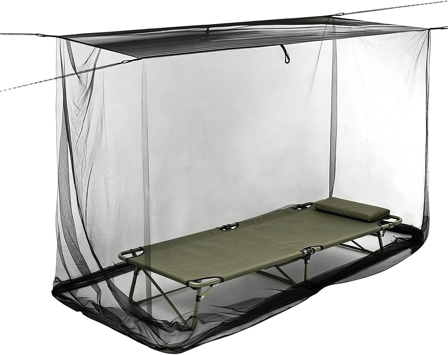 Extra Fly Netting, Rectangular Foldable Portable, Summer Bed Canopy Aid with Sturdy Build, Device for Drapes Hiking Camping Travel Patio Terrace Backyard Porch Wild Parks Daily