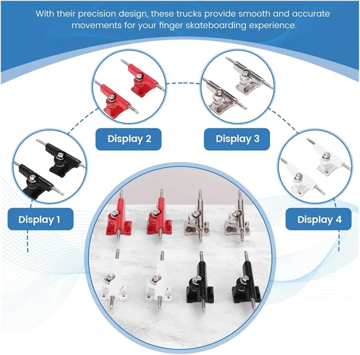 4Pair 32Mm V3 Fingerboard Trucks for Pro Finger Skateboard Slide Holder Skateboar