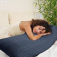 Vista 250 de PHF Fundas de almohada 100% algodón con tejido de gofre de 24 x 24 pulgadas, paquete de 2 fundas cuadradas para decoración elegante del hogar, sin