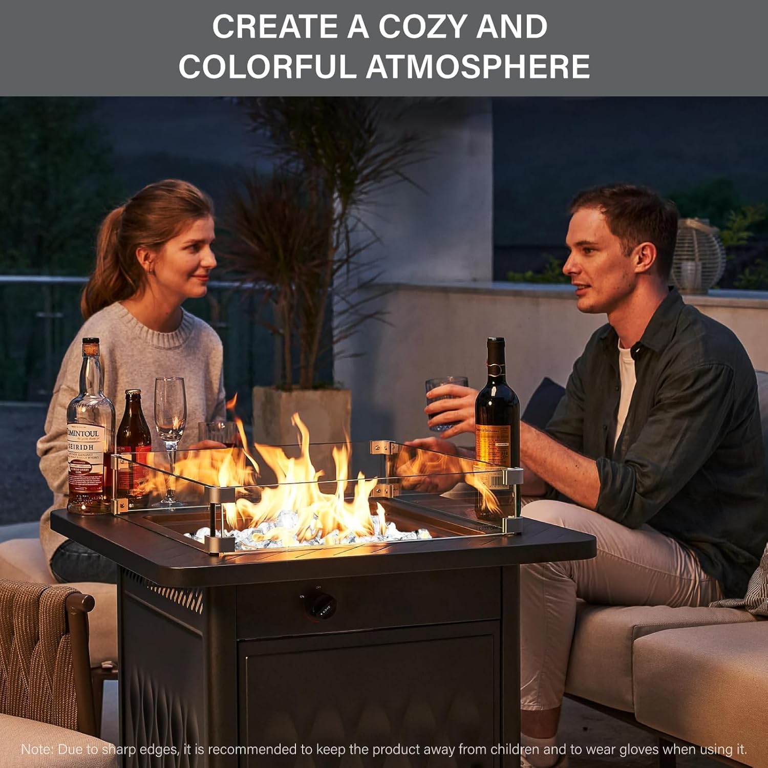 NUPICK 20 lb 1/2 Inch Reflective Fire Glass, Safe, Non-Blackening, Eco-Friendly, Sparkly, Modern, Contemporary, Indoor/Outdoor