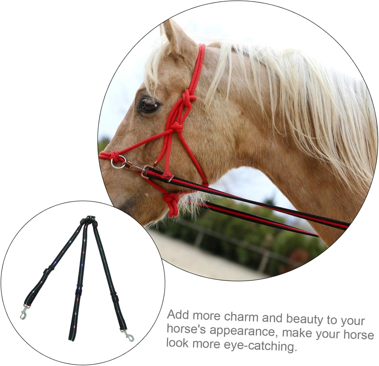 Happyyami Horse Breast Collar Led Horse Training Strap Equestrian Supply Random Style