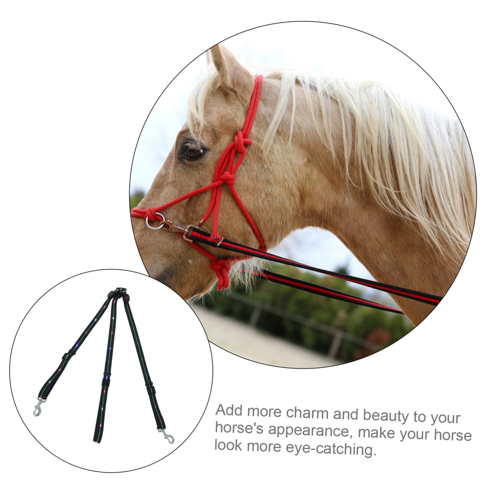 KOMBIUDA Correa Luminosa Ajustable Para Montar A Caballo Collar De Pechera Led Para Caballos