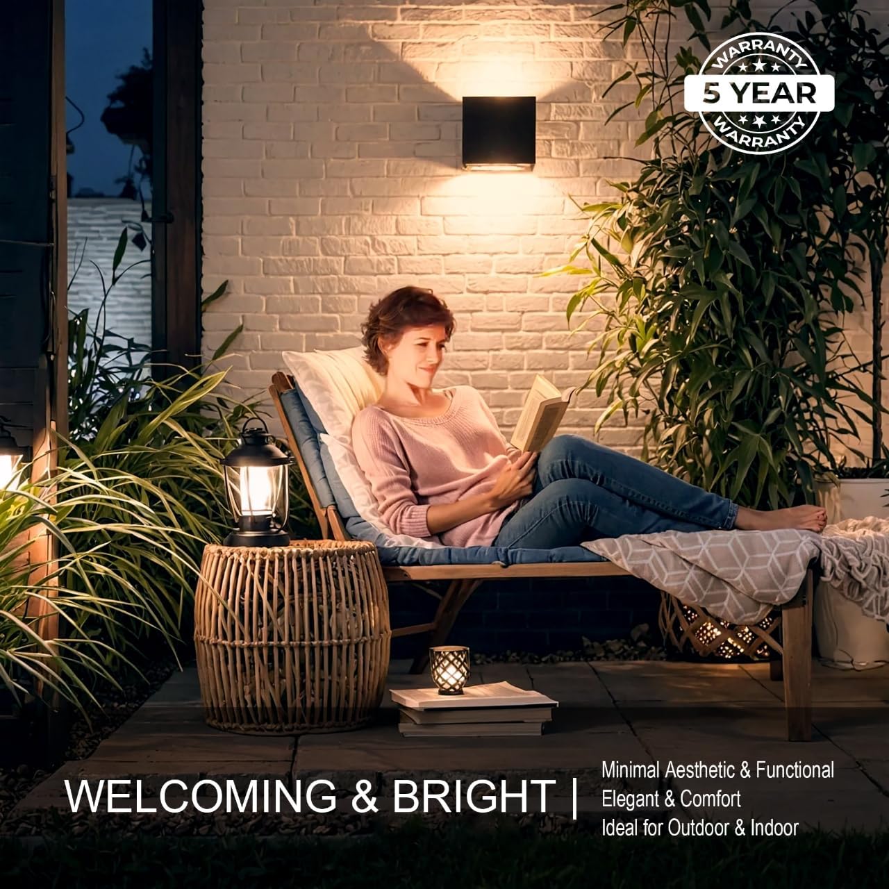 Led Wall Sconce Light, Modern Outdoor Lights for House, Led Wall Lights for Bedroom, 20W Adjustable Up&Down Lighting/Waterproof Matt Black Aluminium/ 3000K,1-Pack