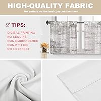 Vista 131 de Cenefas de cocina modernas con patrón de cobre marrón dorado para ventanas, cenefas opacas abstractas de marcas de arañazos y cortinas opacas