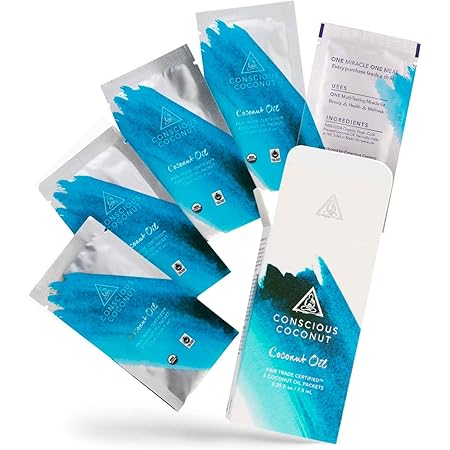 Grab & Go Box, Coconut Oil for Skin Care and Hair Care, Small Batch Coconut Oil Packets, 5 packets - Conscious Coconut