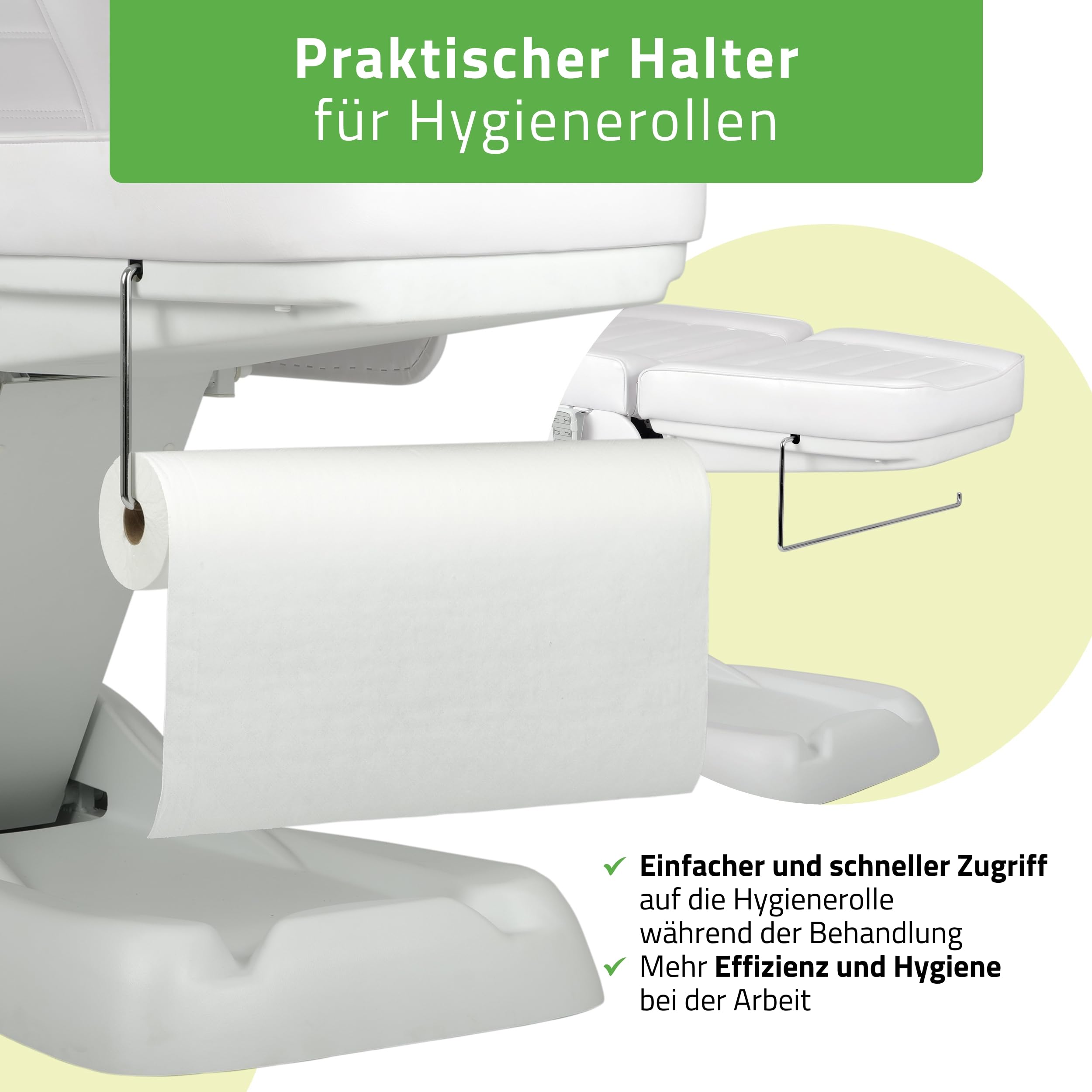 HABYS Leo PRO 4 Elektrische Kosmetikliege, Höhenverstellbarer Kosmetikstuhl | mit Gesichtsöffnung & drehbaren Armlehnen, Beautyliege für Kosmetik, SPA, Massage & Ästhetische Medizin