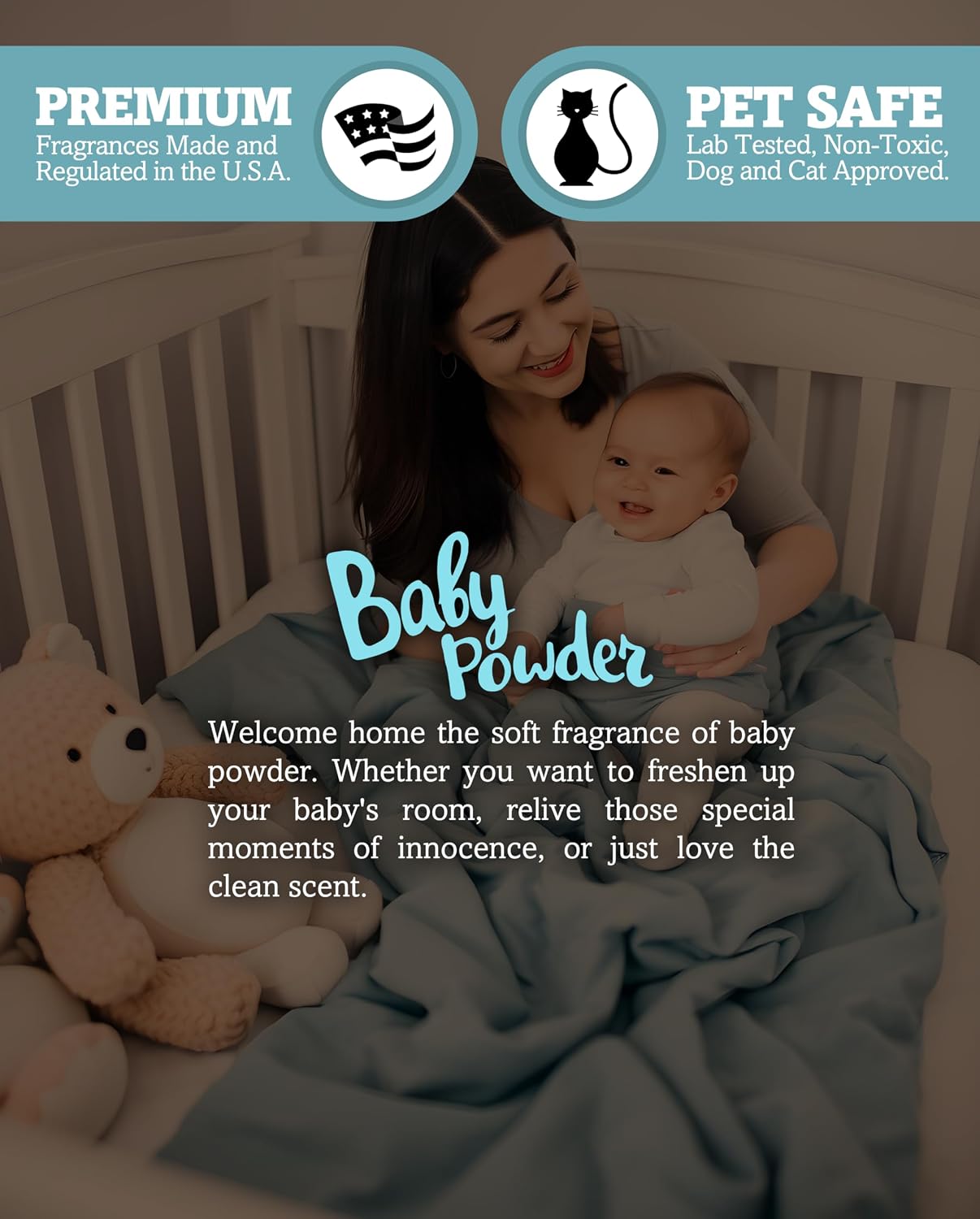 Shortie's Candle Company Baby Powder Natural Soy Wax Melts 3 Pack - 3 Highly Scented 3 Oz. Bars - Made with 100% Soy and Essential Fragrance Oils - Phthalate & Paraffin Free, Vegan, Non-Toxic