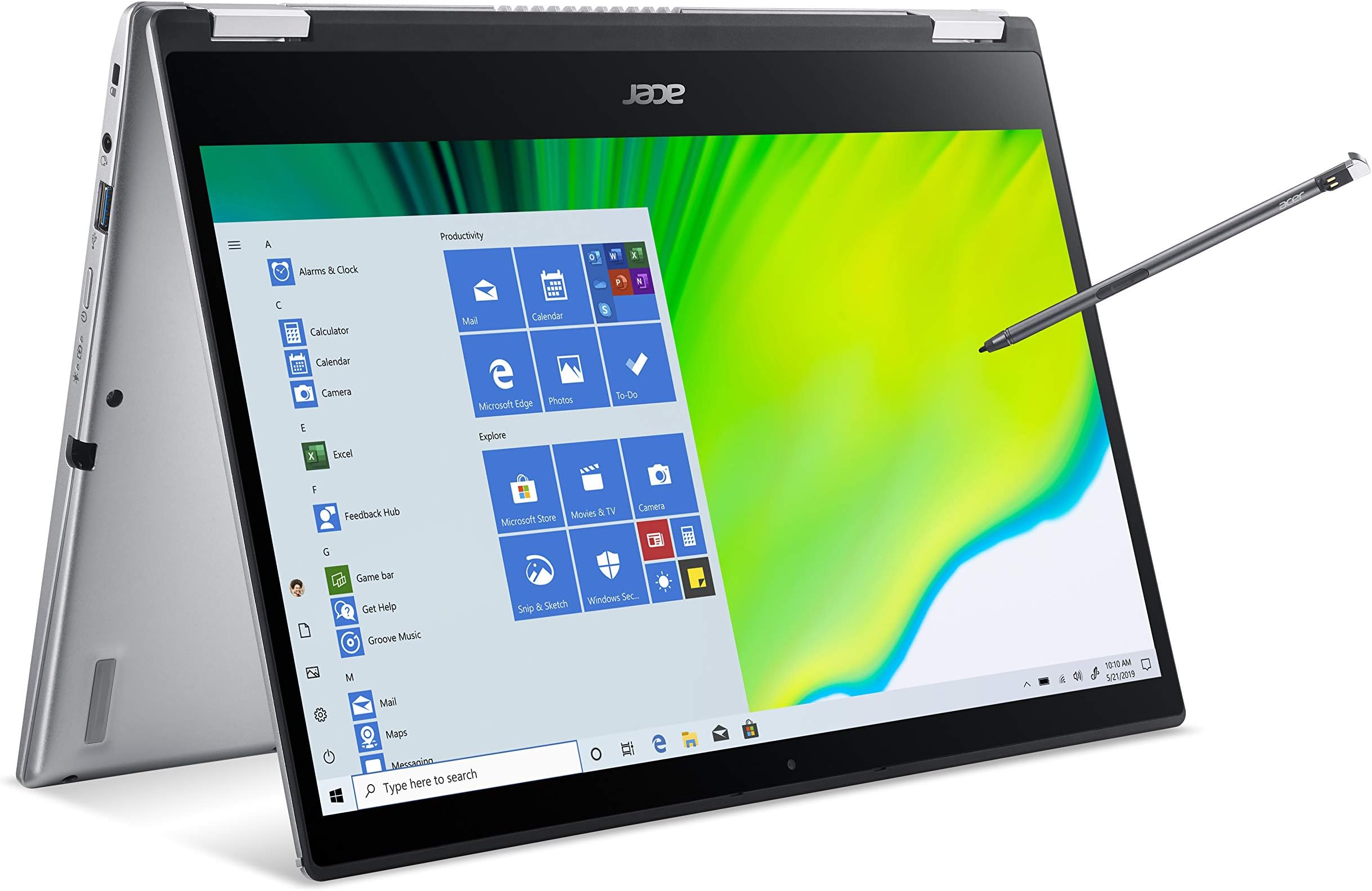 Acer Spin 3 Convertible Notebook 10th Gen Intel Core i5 1035G1 Upto 3.60GHz 8GB DDR4 RAM 512GB SSD Storage Intel UHD Graphics/14inchesFHD Touch Display Win 10 Home Finger Print/Silver