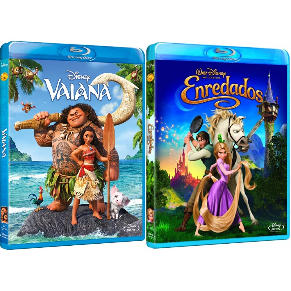 Pack Blu-ray Vaiana y Enredados en alta definición para coleccionistas de cine animado Disney