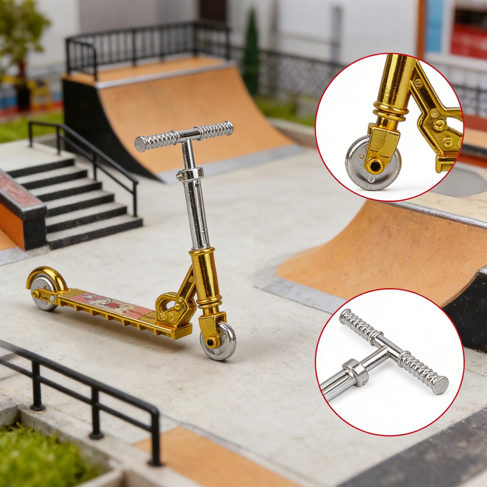 1 Pc Gold Mini Two Wheel Toys, Tiny Fingerboard Scooters, Mini Finger Skateboards Toy, Finger Bike Scooter - Image 4