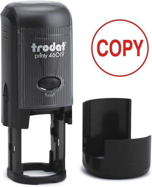 Trodat Printy Word Stamp Self Inking - Copy - Reinkable Red Ref 54290, Black, 38.5x36x73mm, 312678