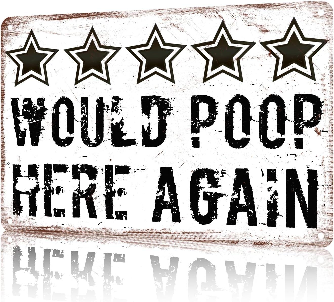 Lavatory Metal Would Poop Here Again Funny Five Star Rating Bathroom For Indoor Outhouse Bathroom Door Metal Tin Sign 8X12 Inch