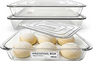 Dough Proofing Box 2 Pack – Stackable Pizza Dough Container with Lid, Large Proofing Container for Pizza & Bread, Pizza Dough Tray for Bread Making & Sourdough, BPA-Free