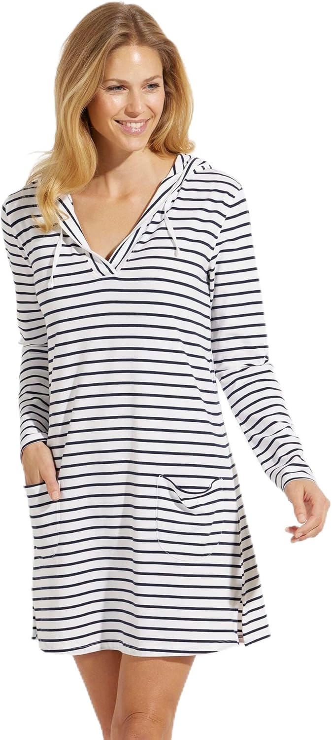 Hooded Cover-Up Dress with Pockets - UPF 50+ Sun Protection - Catalina