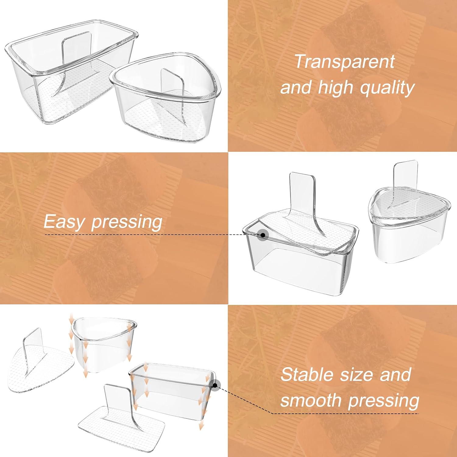 3PCS Clear Onigiri Rice Ball Mold Maker Kit, Musubi Press, Triangle Sushi Press for Kid Lunch Bento, Non-stick, BPA-Free