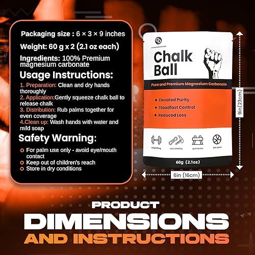 Miniatura 7 de Tiza de escalada Bola de tiza para escalada, gimnasio, levantamiento y gimnasia Calcetín de tiza recargable