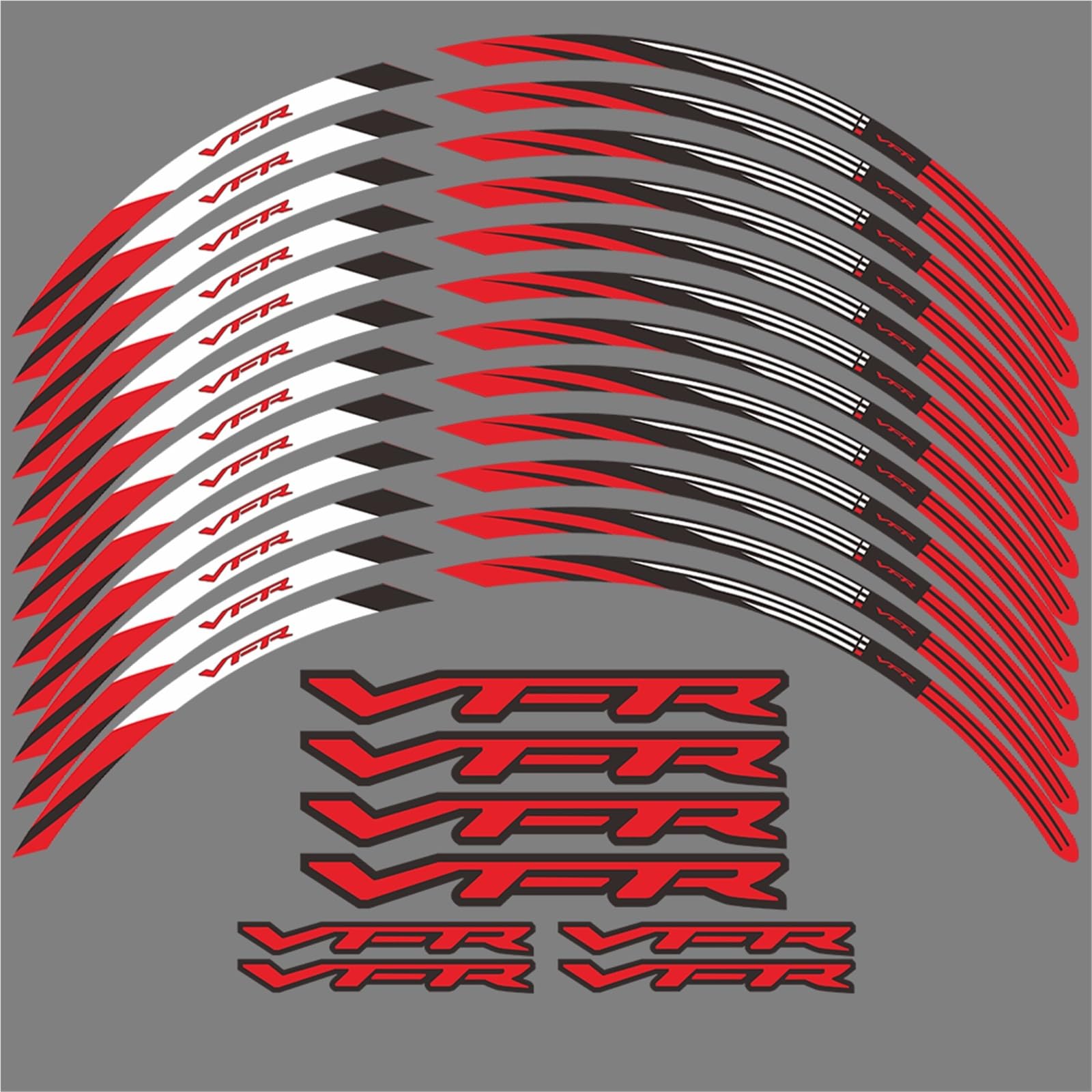 Cygglb Red Motorcycle Wheel Sticker 17 Inch Decal Waterproof Rim Tape For Vfr 1200F