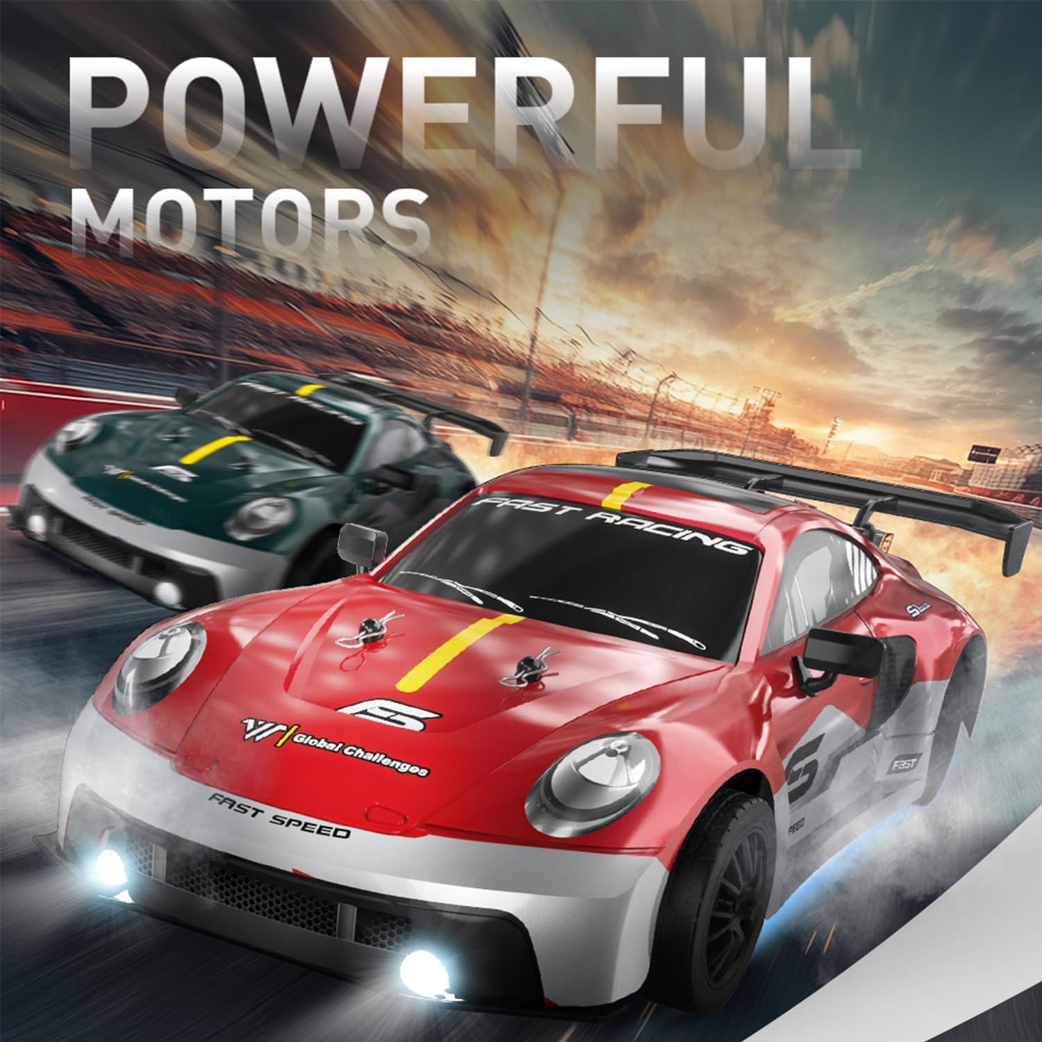 1:16 RC Drift Car 4WD 30+KM/H Full Proportional High Speed RC Car RTR with LED Lights and Drifting Tires Racing Sport Toy for Adults Boys Girls Kids(8101-Blue)