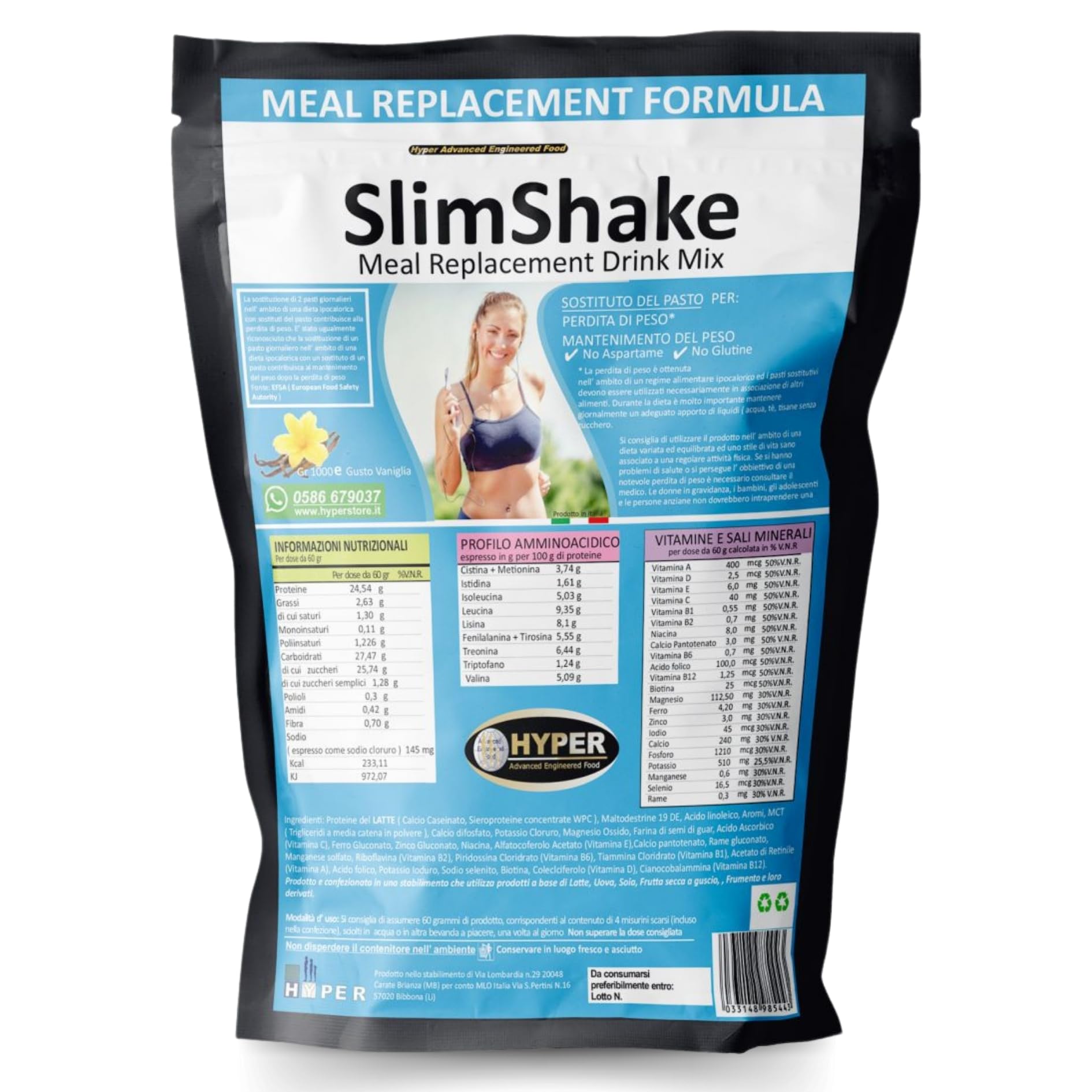 Hyper, SlimShake, Gusto Vaniglia, 1000 gr