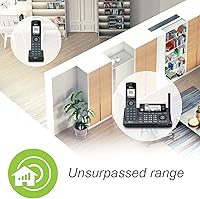 Vista 2 de AT&T CLP99387 DECT 6.0 - Teléfono inalámbrico expandible con conexión Bluetooth a la célula, bloqueador inteligente de llamadas y sistema