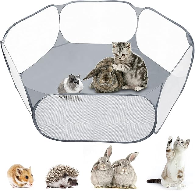 MAIKEHIGH Small Animal Pet Playpen, Pop Open Cage Tent Exercise Fence for Guinea Pig, Rabbits, Hamster, Chinchillas, Hedgehogs Foldable and Portable