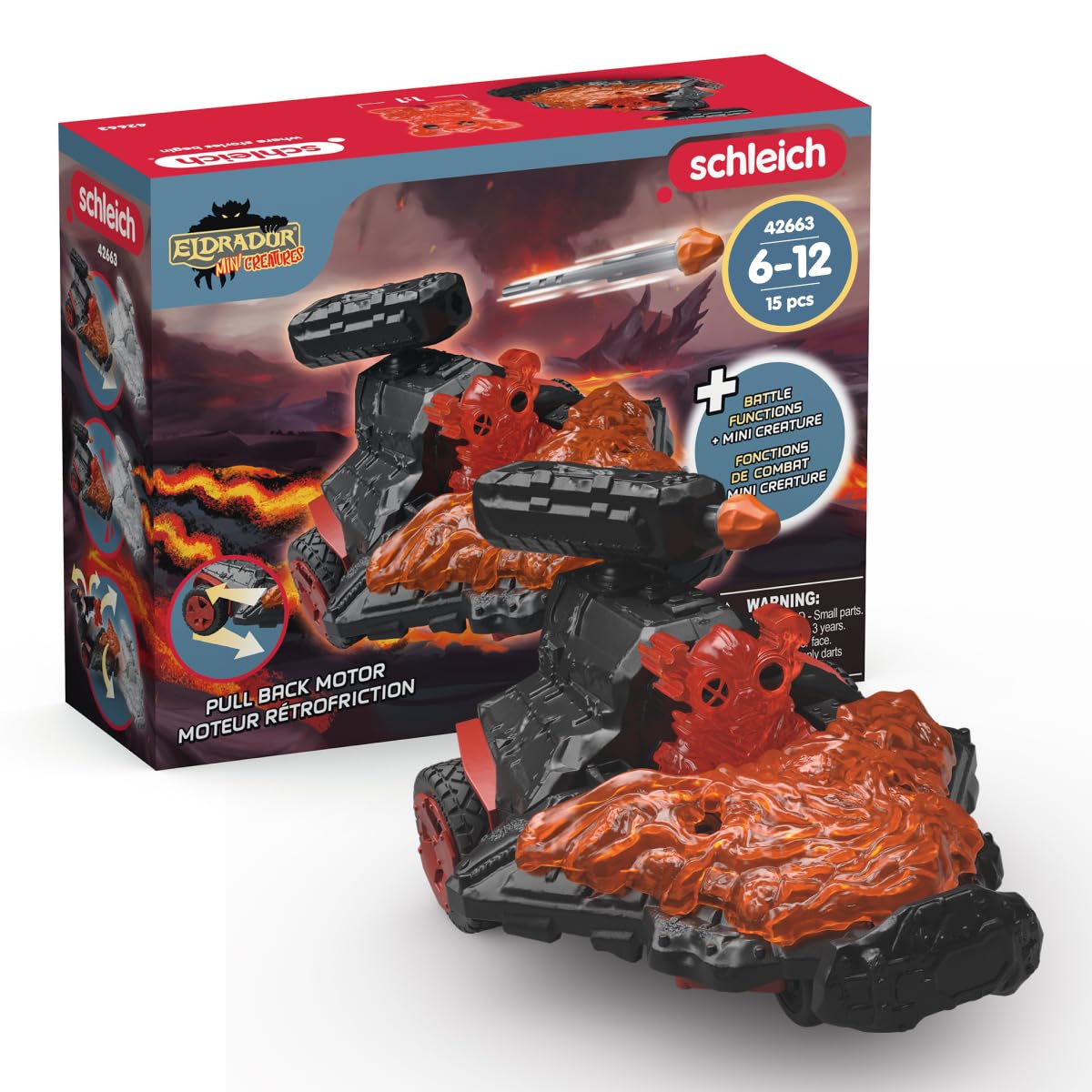 SCHLEICH 42663 Lava Jet Vehicle with Mini Creature, from 7 years, ELDRADOR CREATURES - Playset, 15 pieces