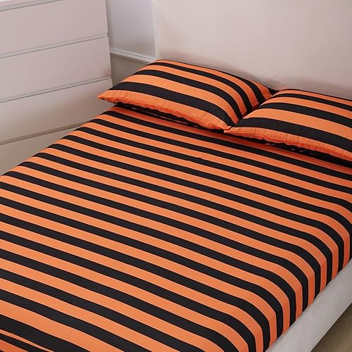 Miniatura 3 de Vaulia Sábanas de microfibra suave, estampado de mármol, juego de 3 piezas (1 sábana bajera, 2 fundas de almohada) (negroblanco, King)