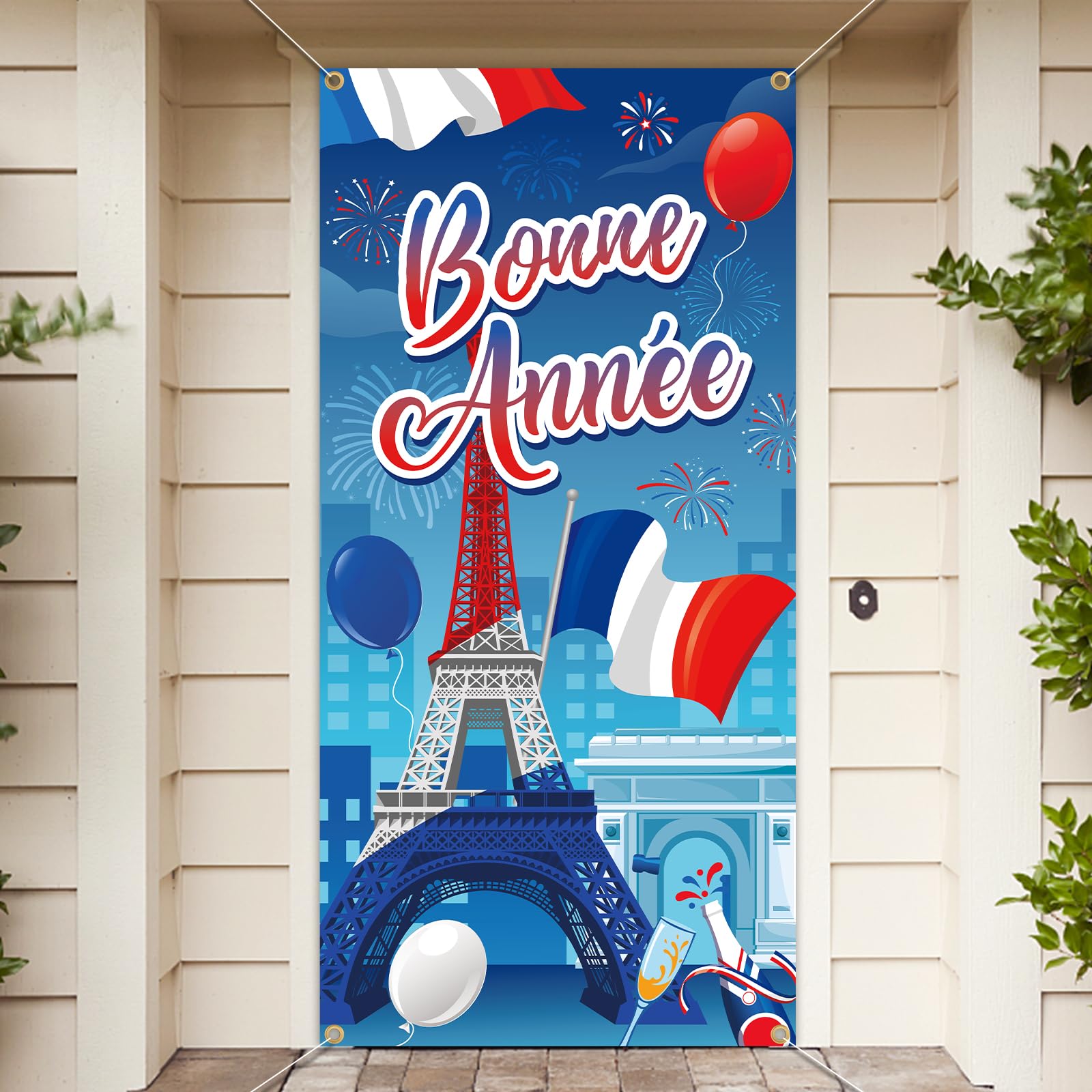 KatchOn, XtraLarge Bannière « Happy New Year » – 183 x 111 cm | Décorations NYE 2026 | Toile de fond feu d'artifice pour décorations du Nouvel An 2026 | Fournitures de