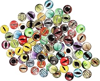 ADOCARN 100 Peças Olhos De Vidro Feitos À Mão Cúpula Plana Olhos De Vidro Azul 18Mm Olhos De Vidro Boneca Olhos De Segurança Bonecos Decorativos Olhos Olho De Dragão Cabochões Olhos De