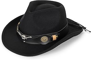 Western-Cowboy-Hat Classic Cowgirl-Hat for Kids Boys Girls Bull-Head Fedora for Party(4-8T)