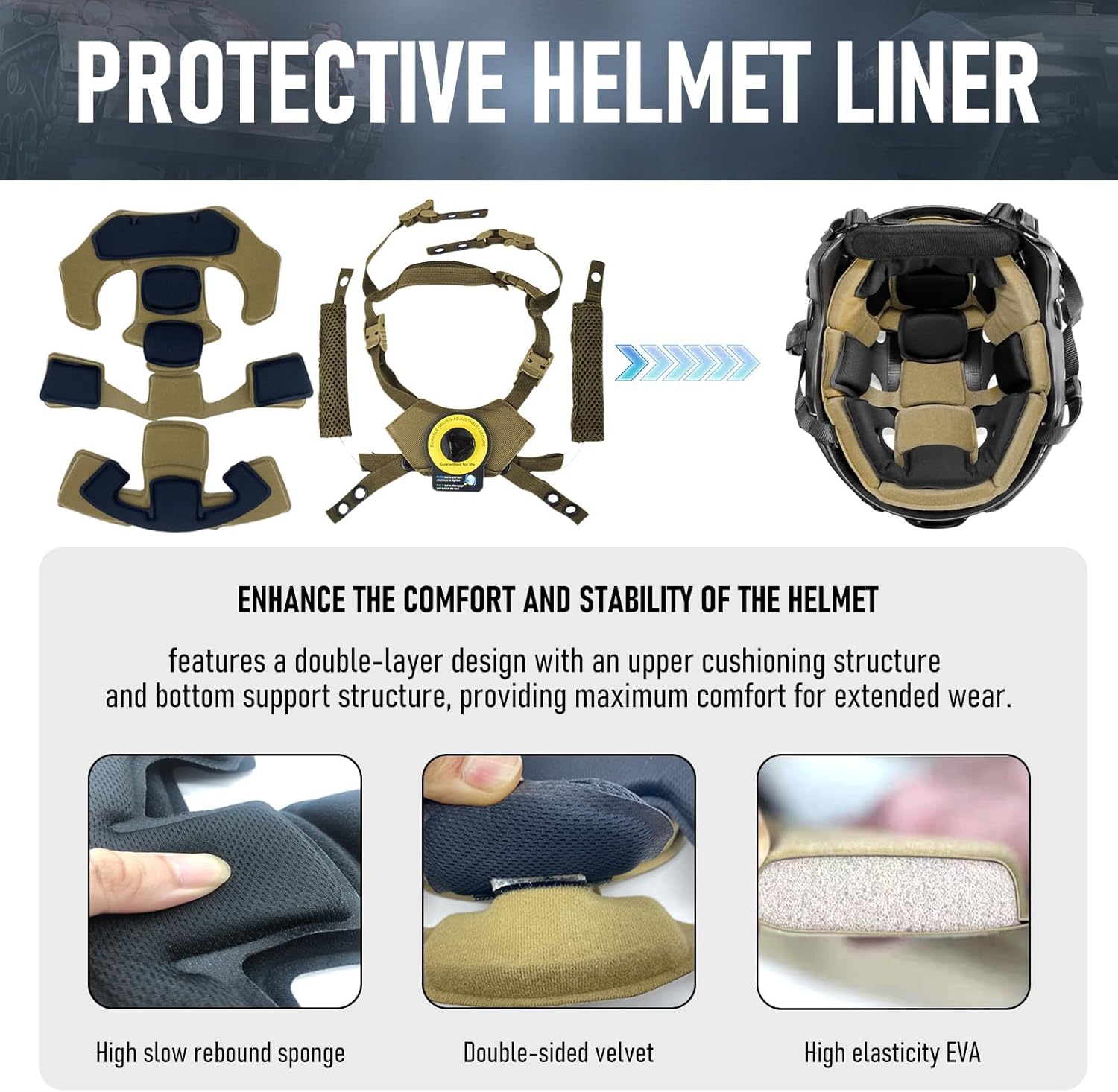 Multi-Sport Helmet Pad Inserts - Universal Helmet Comfort Padding Kit - Memory Foam Replacement Pads for Cycling, Motorcycle,Airsoft,Sports & Safety Helmets