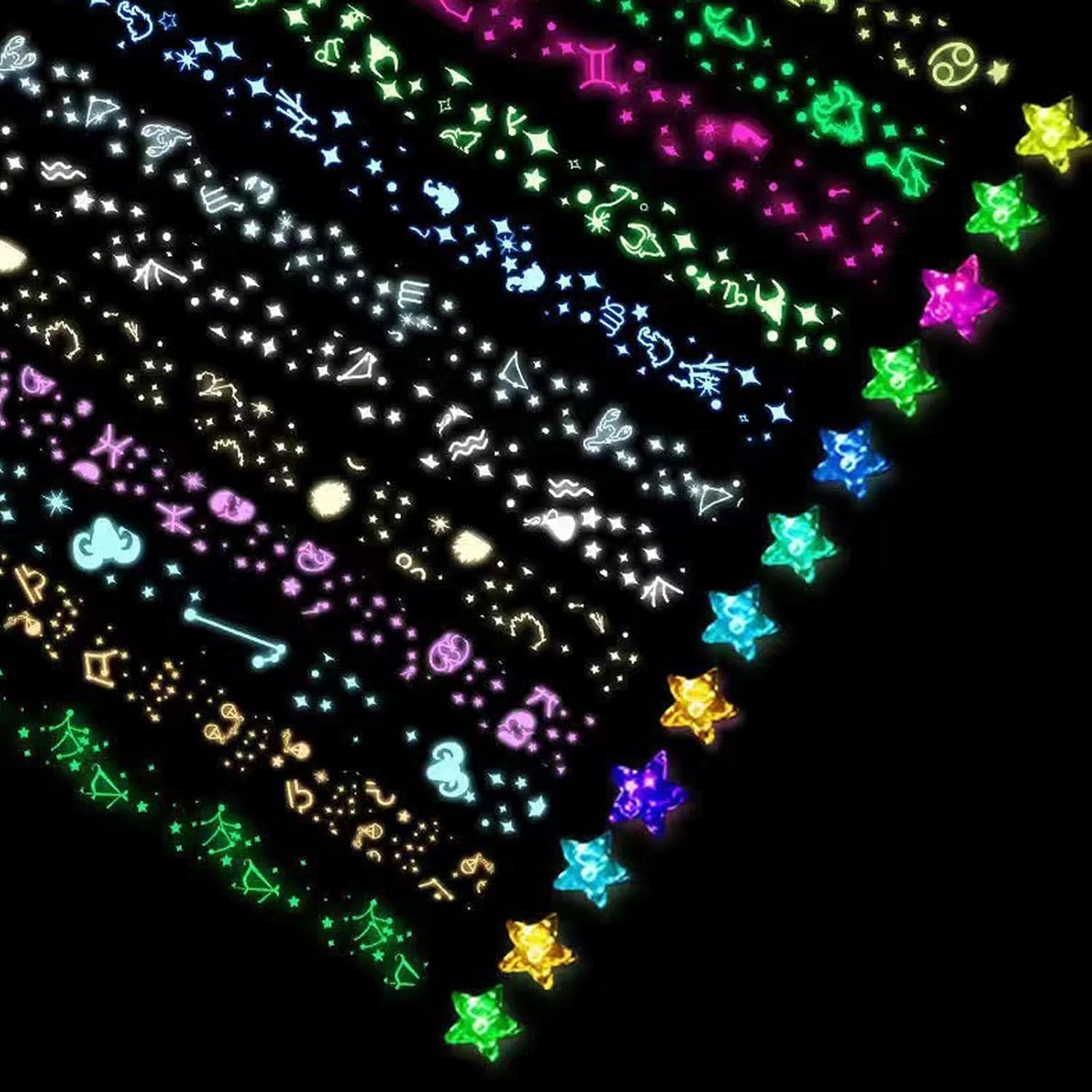 Luminous Origami Star Paper Strip 1050 Sheet, 12 Constellations Lucky Star Paper Strips for Wishing Stars Origami