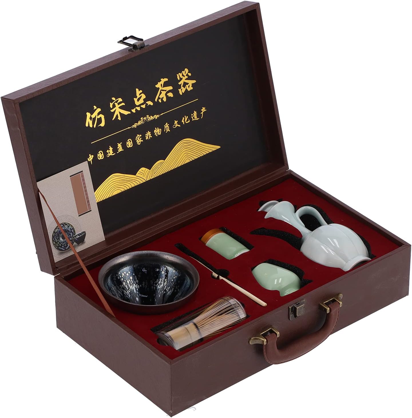 Matcha Tea Tool Set - Traditional Ceramic and Matcha Set with Whisk, Bowl, Scoop, and Tea Caddy - for Tea Ceremony Enthusiasts (#1)