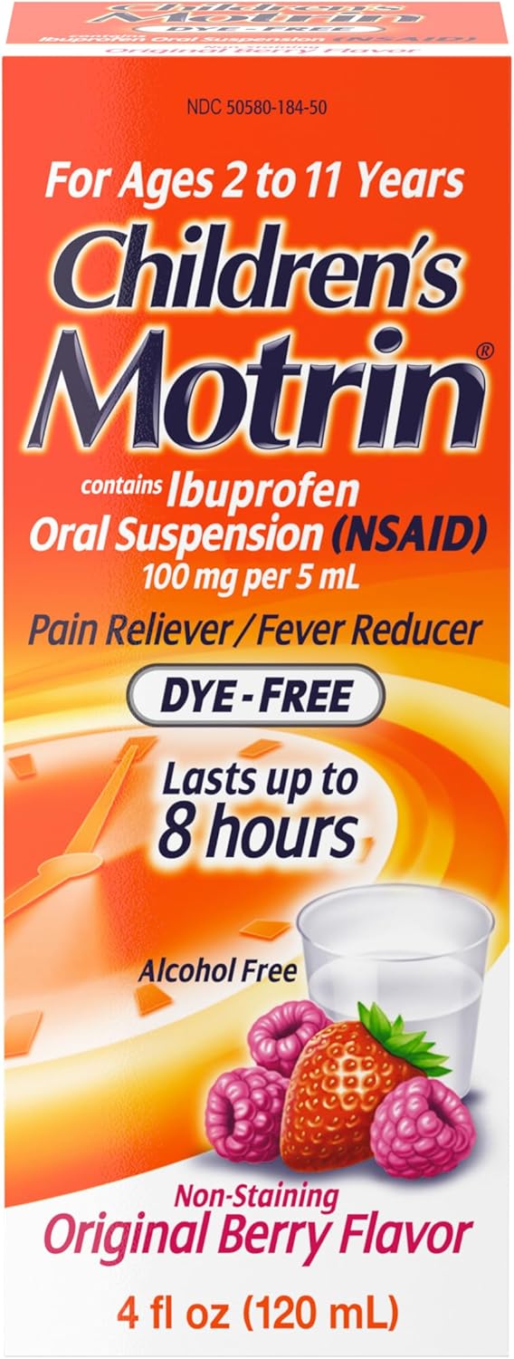 Childrens Motrin Oral Suspension Dye-Free Berry 4oz