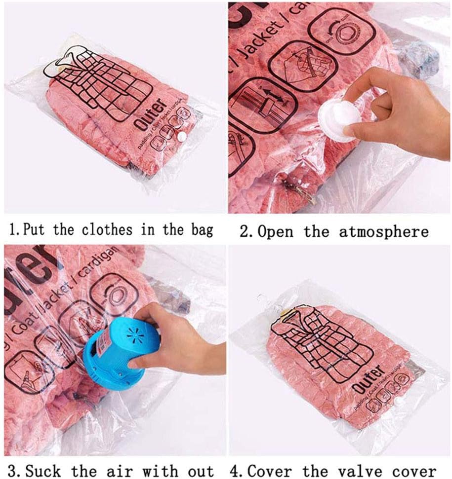 STTC Pack of 3 Garment Covers Bags, Hanging Transparent Vacuum Storage Bag for Wardrobe Storage Travel Garment Bags,L