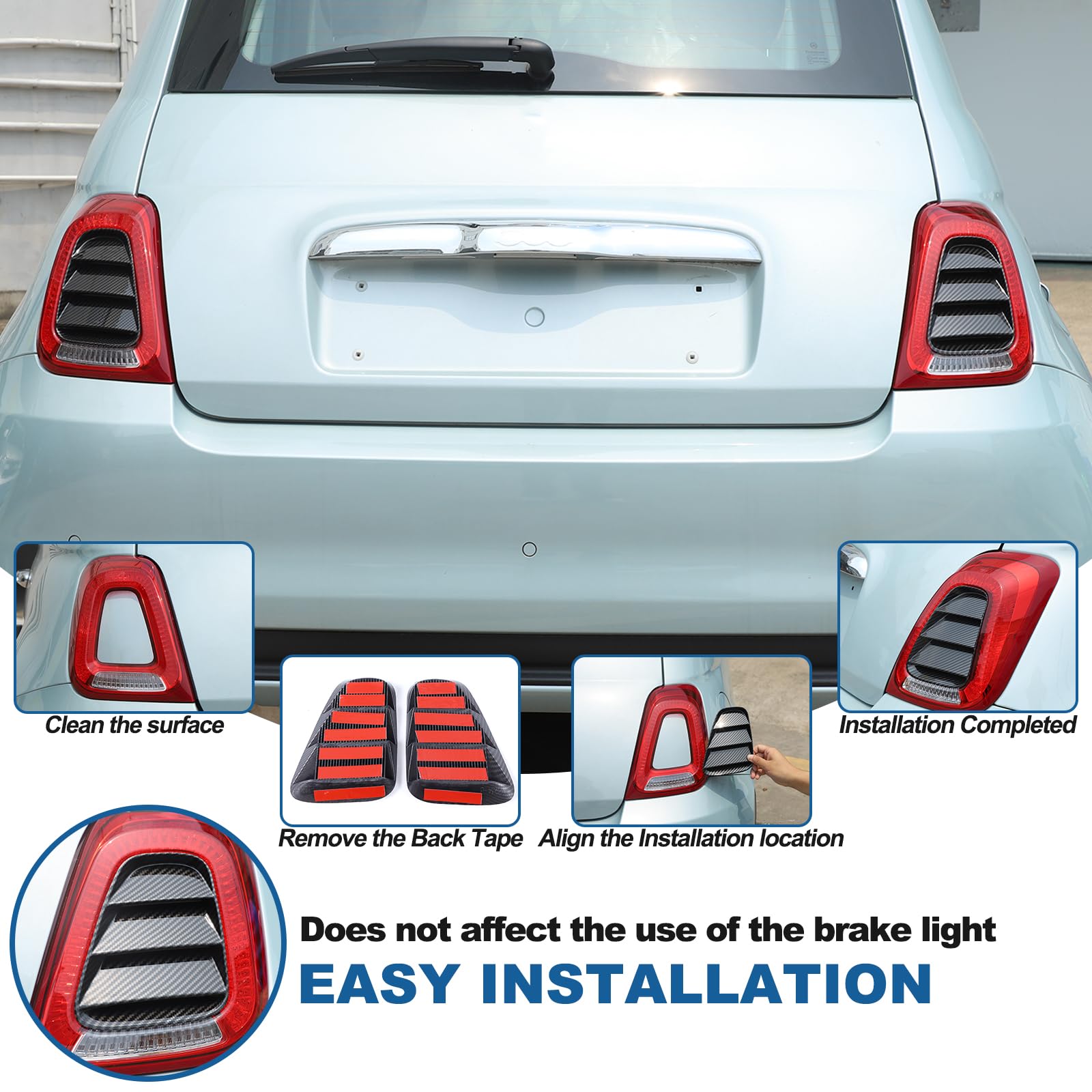 フィアット 500 2016~2024に適用 テールライトカバー Amazon.com: Rear Tail Light Lamp Assembly Panel Cover Compatible