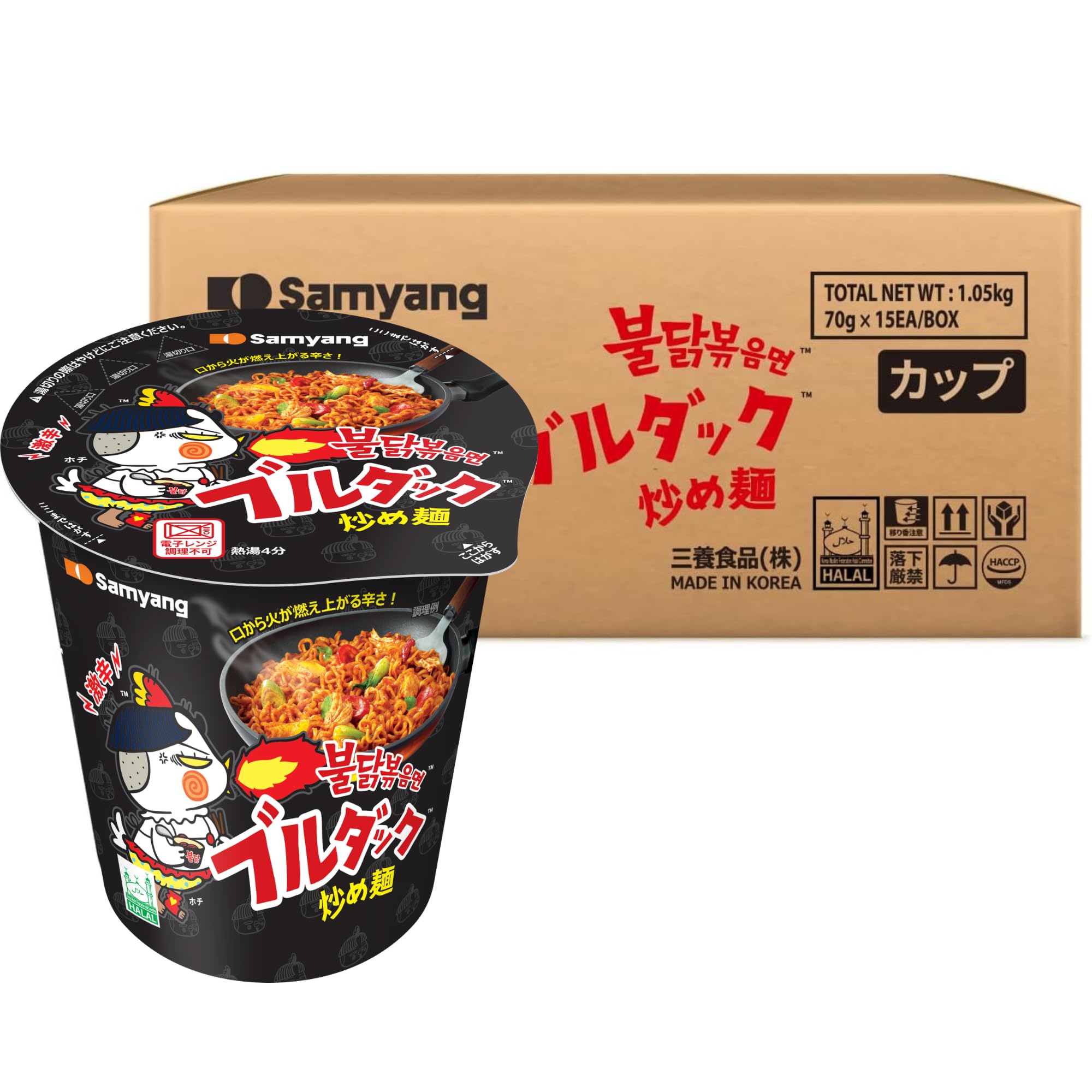 Amazon.co.jp: 【公式】ブルダック炒め麺 カップ 15食（オリジナル