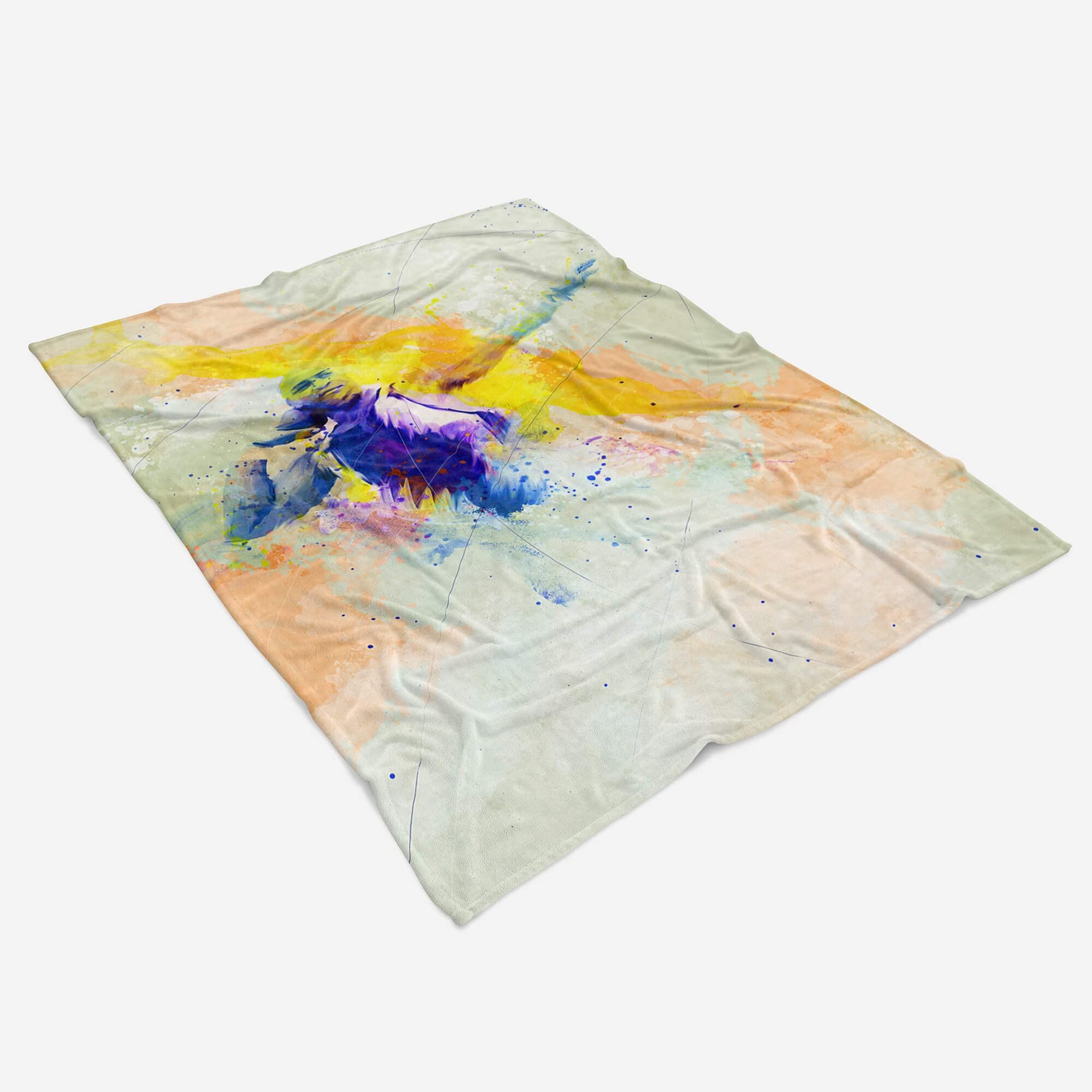 SplashArt Sport Handtuch Strandhandtuch Saunatuch Kuscheldecke Kunstvoll Kugelstoßen SPOR Größe 180 x 130 cm (Tagesdecke - Sherpa Flies)