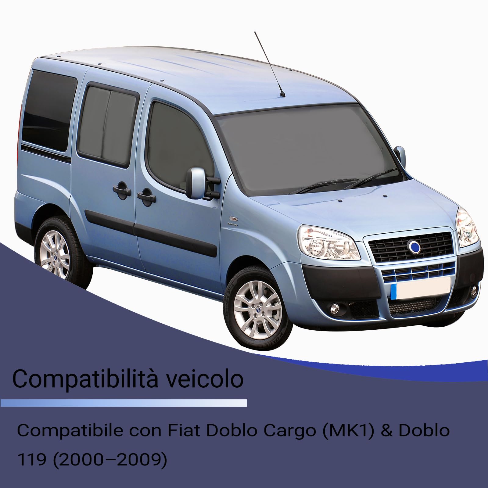 Kit Completo Cilindri Serratura e Chiavi Compatibile con Doblo | Compatibile con Fiat Doblo Cargo (MK1) & Doblo 119 2005-2010 | Una Chiave per Tutte le Porte
